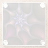 魔法のような光沢のある抽象芸術ストライプのフラカラフルルタル ガラスコースター (裏面)