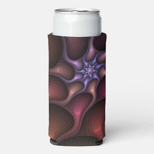 魔法のような光沢のある抽象芸術ストライプのフラカラフルルタル スリム缶クーラー (Seltzer正面)