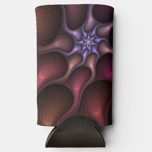 魔法のような光沢のある抽象芸術ストライプのフラカラフルルタル スリム缶クーラー (正面)