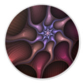 魔法のような光沢のある抽象芸術ストライプのフラカラフルルタル セラミックノブ (正面)