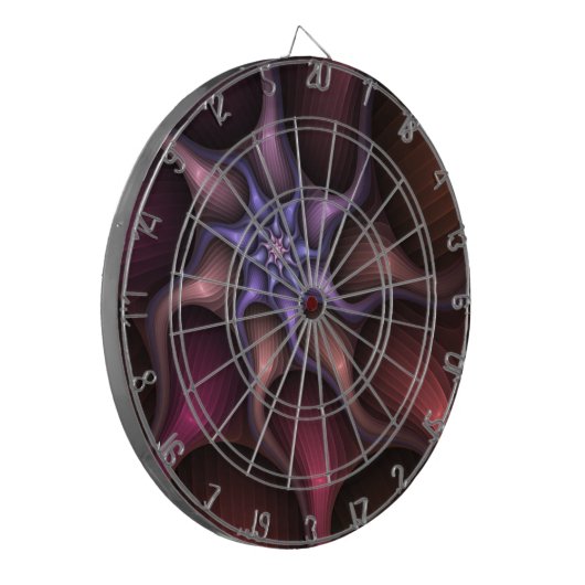 魔法のような光沢のある抽象芸術ストライプのフラカラフルルタル ダーツボード (正面左)