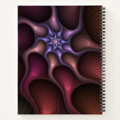 魔法のような光沢のある抽象芸術ストライプのフラカラフルルタル ノートブック (裏面)