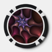 魔法のような光沢のある抽象芸術ストライプのフラカラフルルタル ポーカーチップ (裏面)