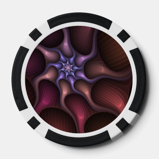 魔法のような光沢のある抽象芸術ストライプのフラカラフルルタル ポーカーチップ (裏面)