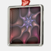 魔法のような光沢のある抽象芸術ストライプのフラカラフルルタル メタルオーナメント (左)