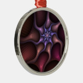 魔法のような光沢のある抽象芸術ストライプのフラカラフルルタル メタルオーナメント (右)