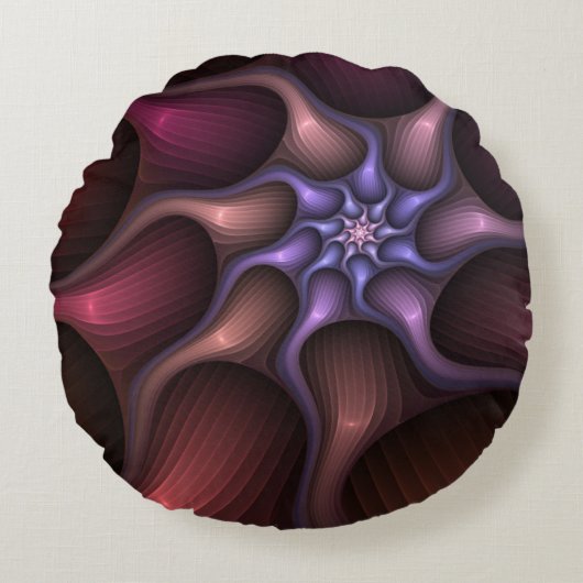 魔法のような光沢のある抽象芸術ストライプのフラカラフルルタル ラウンドクッション (正面)