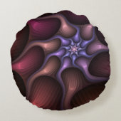 魔法のような光沢のある抽象芸術ストライプのフラカラフルルタル ラウンドクッション (裏面)