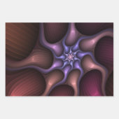 魔法のような光沢のある抽象芸術ストライプのフラカラフルルタル ラッピングペーパーシート (正面3)