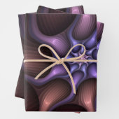 魔法のような光沢のある抽象芸術ストライプのフラカラフルルタル ラッピングペーパーシート (インサイチュ)