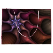 魔法のような光沢のある抽象芸術ストライプのフラカラフルルタル ラージペーパーバッグ (裏面)