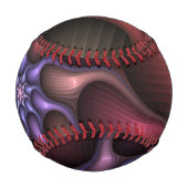 魔法のような光沢のある抽象芸術ストライプのフラカラフルルタル 野球ボール (裏面)