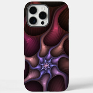 魔法のような光沢のある抽象芸術ストライプのフラカラフルルタル iPhone 16 PRO MAXケース