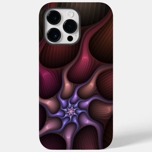 魔法のような光沢のある抽象芸術ストライプのフラカラフルルタル Case-Mate iPhoneケース (裏面)