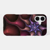 魔法のような光沢のある抽象芸術ストライプのフラカラフルルタル iPhone 16ケース (裏面横)