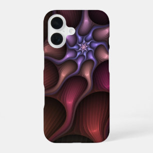魔法のような光沢のある抽象芸術ストライプのフラカラフルルタル iPhone 16ケース