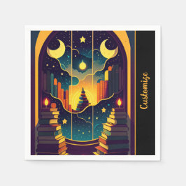 魔法のような本の領域 スタンダードカクテルナプキン