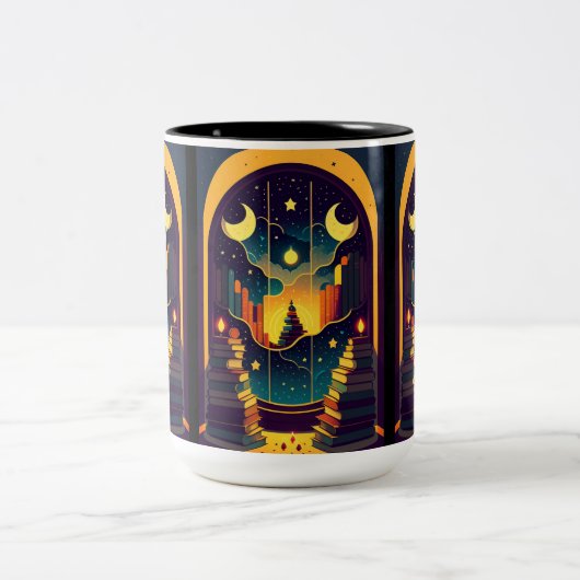 魔法のような本の領域 ツートーンマグカップ (中央)