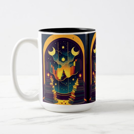 魔法のような本の領域 ツートーンマグカップ (左)