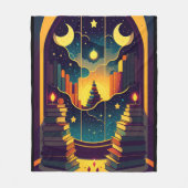 魔法のような本の領域 フリースブランケット (正面)