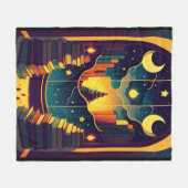 魔法のような本の領域 フリースブランケット (正面(横))