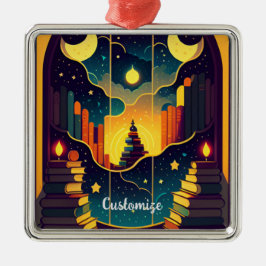 魔法のような本の領域 メタルオーナメント