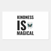 魔法のような親切な蝶の動機感動的化 長方形シール (正面)