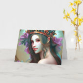 魔法のような誕生日を持つ | Ethereal かわいらしの女性 カード (黄色い花)