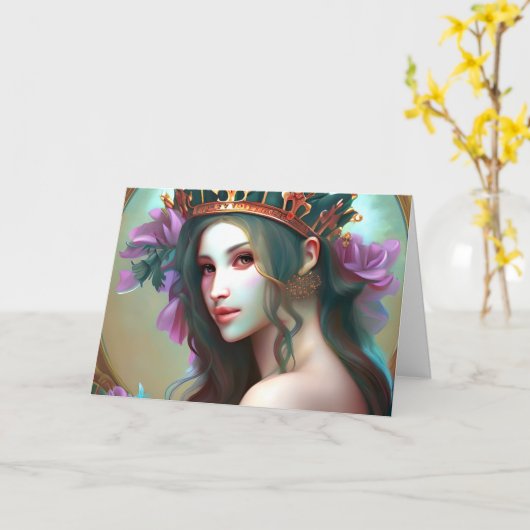 魔法のような誕生日を持つ | Ethereal かわいらしの女性 カード (黄色い花)