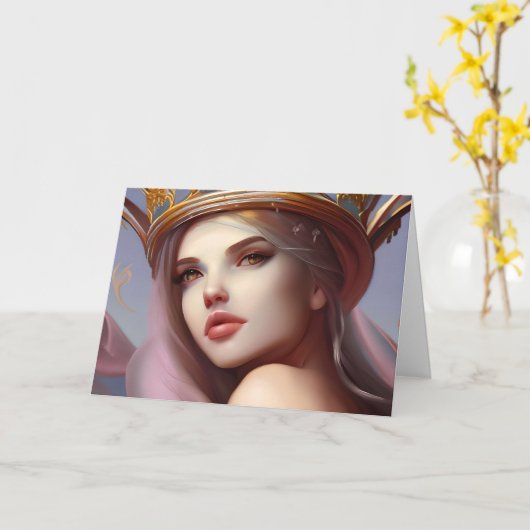 魔法のような誕生日を持つ | Ethereal かわいらしの女性 カード (黄色い花)