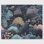 魔法のような魔法の冬の森のクリスマス ラッピングペーパー (フラット)