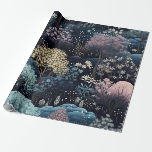 魔法のような魔法の冬の森のクリスマス ラッピングペーパー (アンロールド)