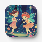 魔法のような魔法の森の妖精遊たち ペーパープレート (正面)