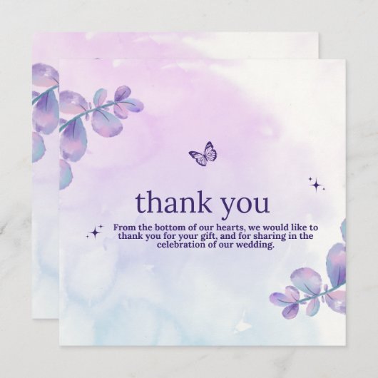 魔法のような（おとぎのような）言葉で、予算に合った結婚式の感謝カードメッセージを以下に示します。 招待状 (正面/裏面)