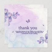 魔法のような（おとぎ話のような）メッセージを込めた、結婚式の感謝カード、予算内で 招待状 (正面/裏面)