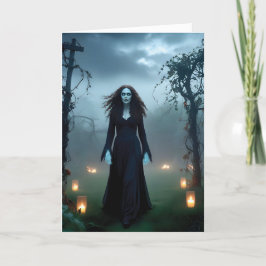 魔法のような、ぞっとする魔女の「ハロウィンおめでとう！」の挨拶 カード