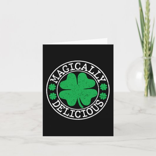 魔法のように美味しおもしろいいSt patricks day・シャムロック カード (正面)