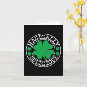 魔法のように美味しおもしろいいSt patricks day・シャムロック カード (黄色い花)