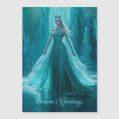 魔法のアイスクイーンウィンタークリスマス磁気カード (正面)