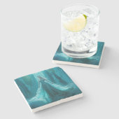 魔法のアイスクイーンウィンタークリスマス ストーンコースター (横)