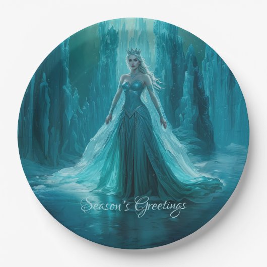魔法のアイスクイーンウィンタークリスマス ペーパープレート (正面)