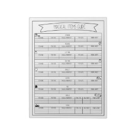 魔法のアイテム・ガイド・シート ノートパッド