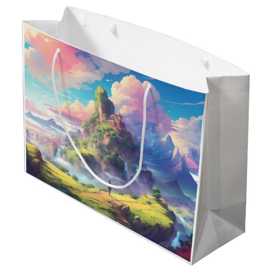魔法のアニメの風景 ラージペーパーバッグ (裏面アングル)