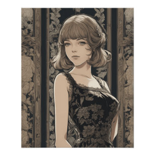 魔法のアニメエレガンス – AIリトルブラックドレス ポスター
