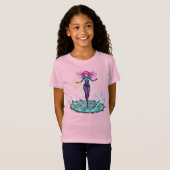魔法のアニメヒロインガールズTシャツ ピンク Tシャツ (正面フル)