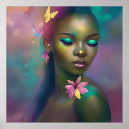 魔法のアフリカ虹の蝶ガール3ポスター ポスター (正面)