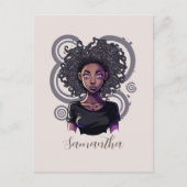 魔法のアフロの女性 ポストカード (正面)