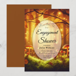 魔法のアンバー森林のおとぎ話エンゲージメントシャワー 招待状