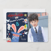 魔法のイリュージョン誕生日招待状カスタム写真 招待状 (正面)