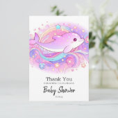 魔法のイルカの赤ちゃんシャワー サンキューカード (スタンド正面)